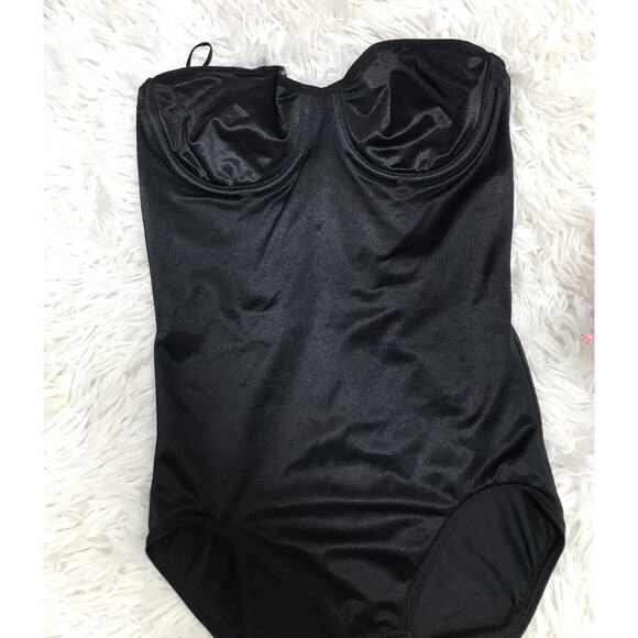 Vtg 2002 Y2k Victorias Secret Bodysuit Girdle BODY SLIMMING Shaper Black 34B/SM - Picture 3 of 8